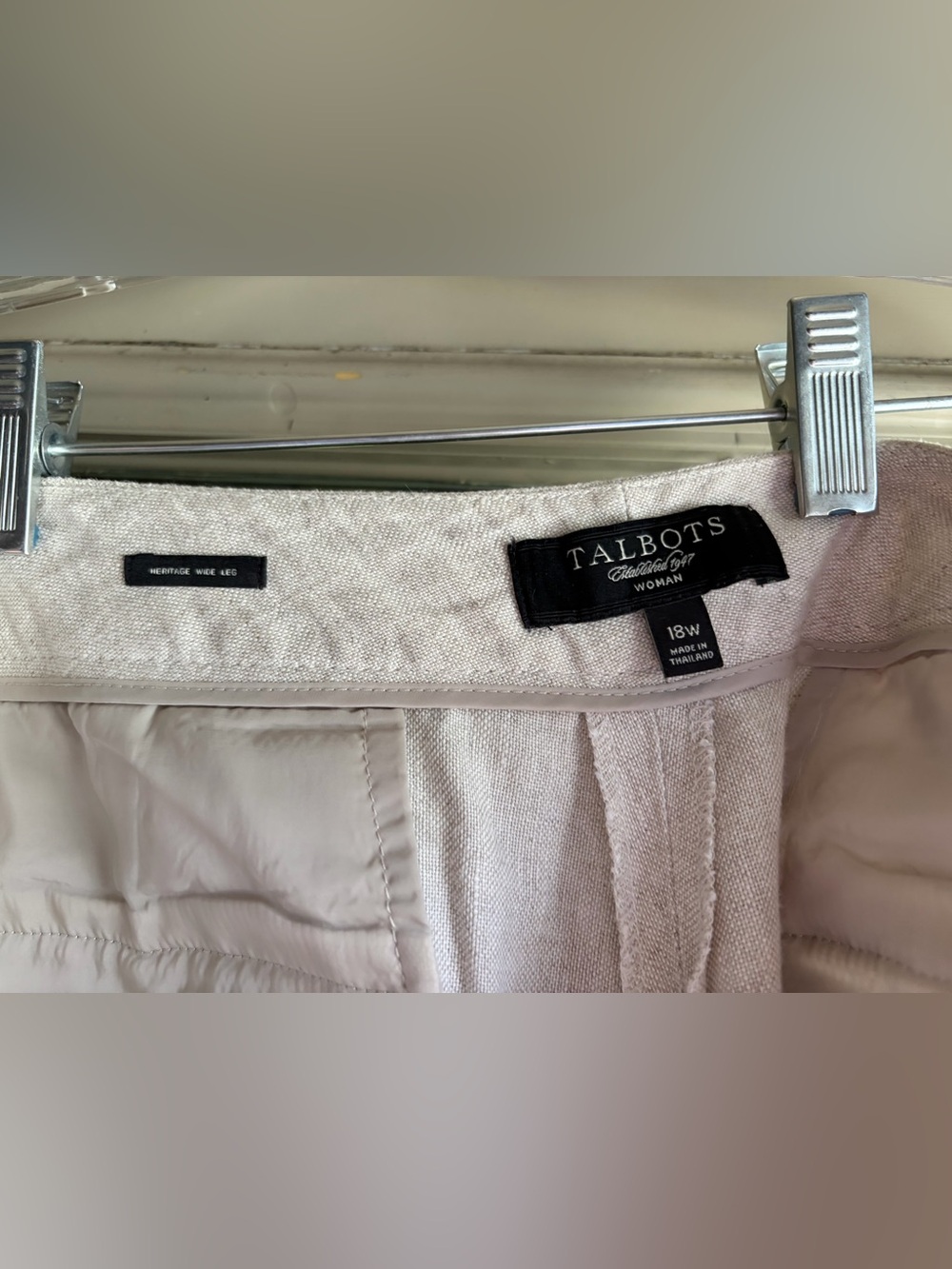 Talbots Stone Linen Pants